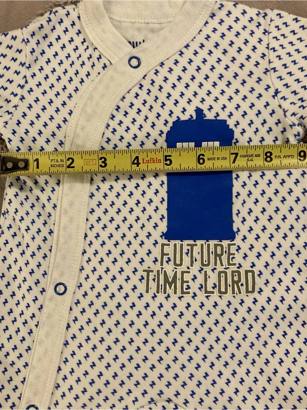 Doctor Who Tardis Future Time Lord Newborn Baby Romper Footless Coverall NB Dr.